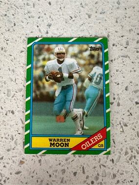Warren Moon Topps Houston Oilers Football Card - Green Border